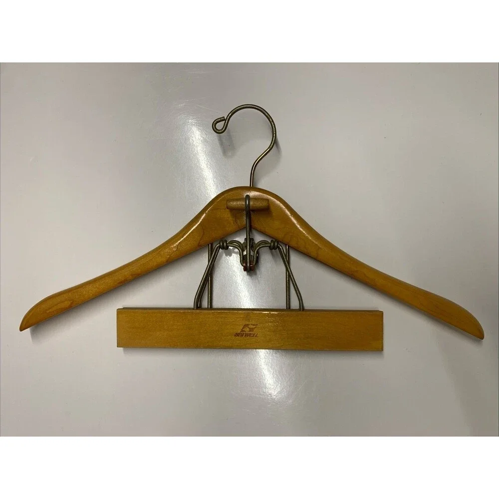 Vintage Setwell Deluxe 18” Wooden Combination Suit Hanger Jacket & Pants